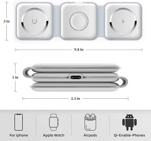 ⚡️AirCharge Fold Pro⚡️ Cargador inalámbrico plegable 3 en 1