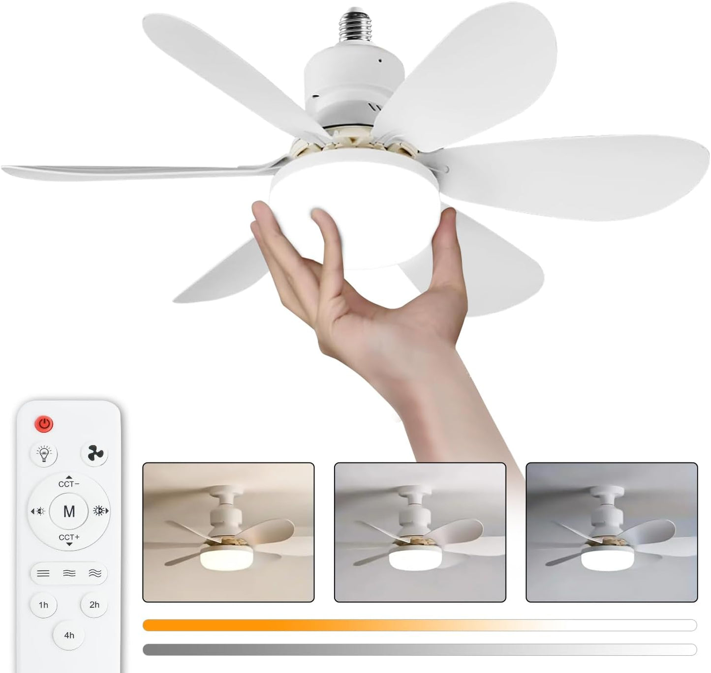 Ventilador de Techo con Luz LED y Control Remoto