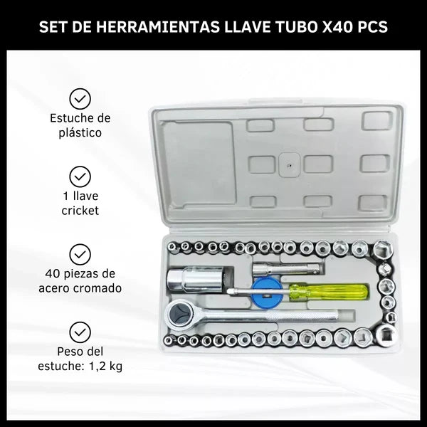 ‼️MÁSTER TOOL‼️ CAJA DE HERRAMIENTA (PORTÁTIL) DE 40 PIEZAS