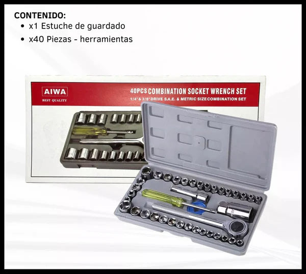 ‼️MÁSTER TOOL‼️ CAJA DE HERRAMIENTA (PORTÁTIL) DE 40 PIEZAS