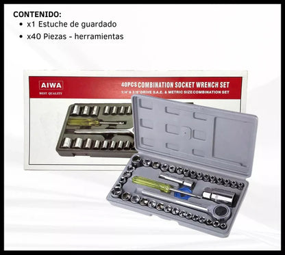 ‼️MÁSTER TOOL‼️ CAJA DE HERRAMIENTA (PORTÁTIL) DE 40 PIEZAS