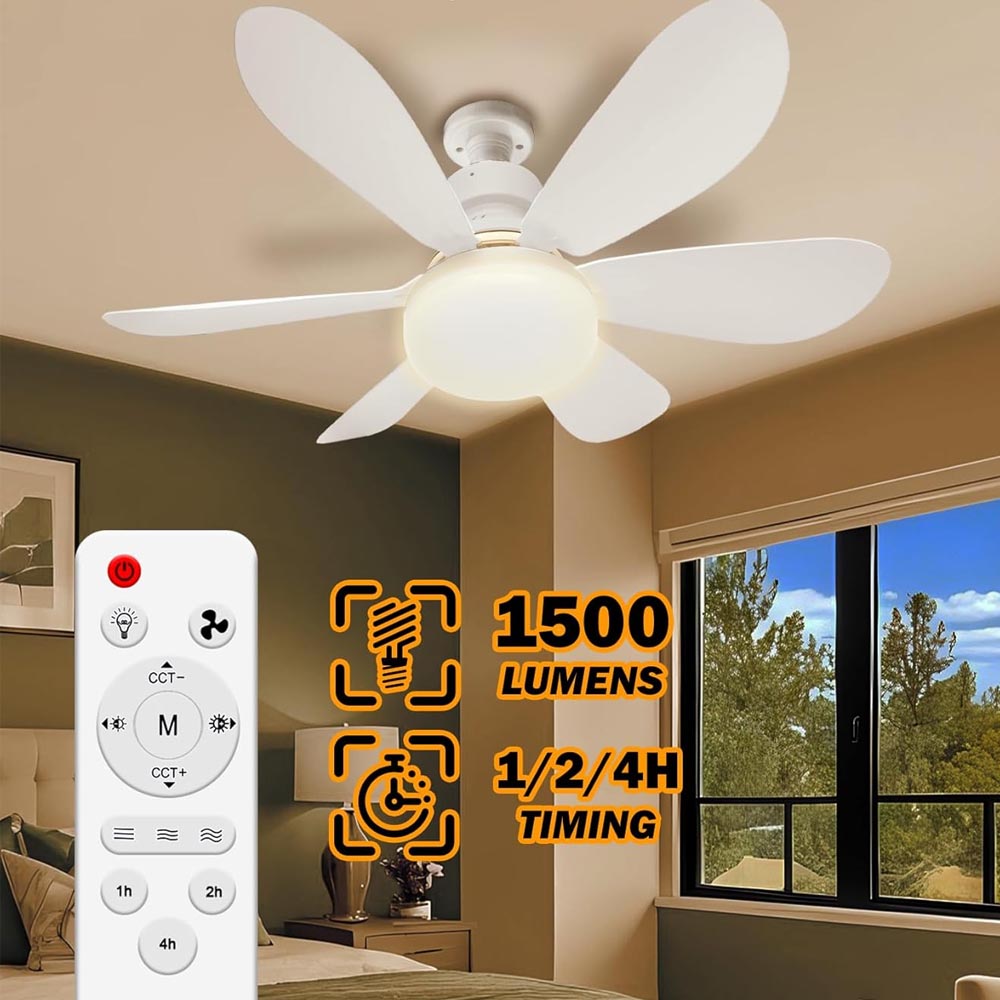 Ventilador de Techo con Luz LED y Control Remoto